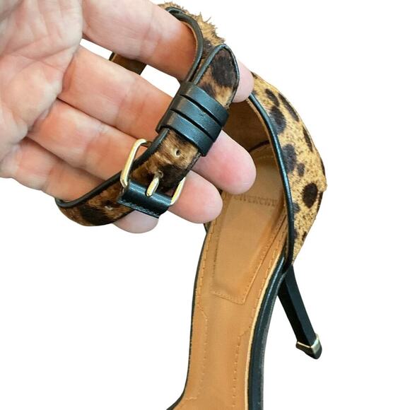 New GIVENCHY Nadia Leopard Sandals Pony Hair Ankle Strap Stiletto Heels Size 39 - Picture 8 of 16
